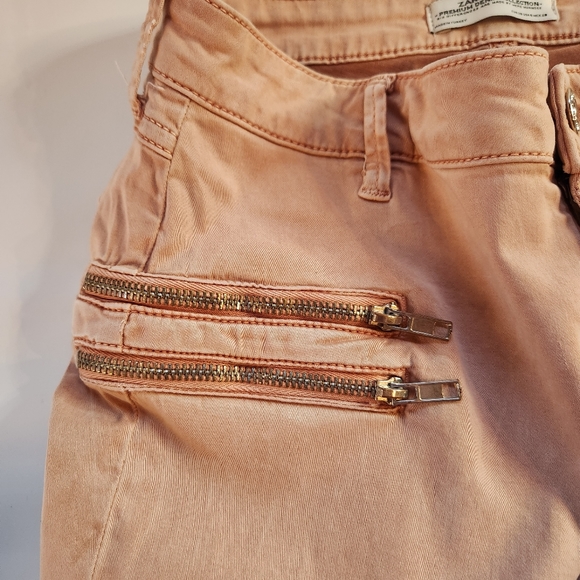 Zara's Womens The Rider In Pink Moto Pant Size 6 Zipper Detail - Picture 2 of 13